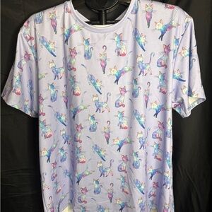 BlackMilk Purple Galaxy Cat Print Dress